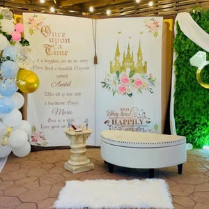 Es war einmal Hochzeit Kulisse Benutzerdefinierte Märchen Kulisse Happily Ever After Dekor Prinzessin Storybook Photobooth Liebe gibt uns ein Märchen