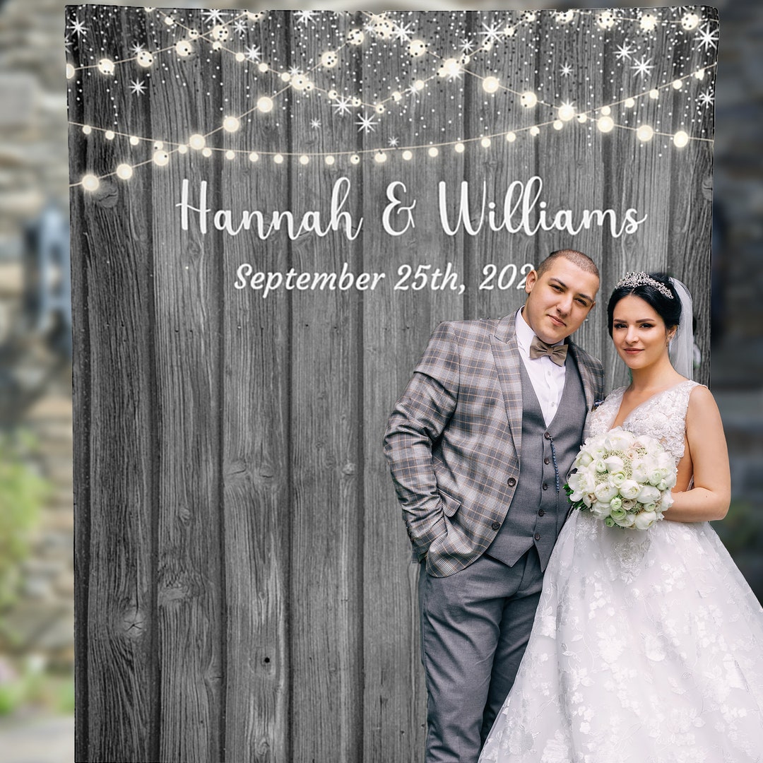 Rustic Grey Backdrop, Wedding Backdrop for Reception, Gray Engagement