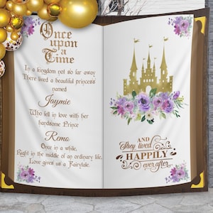 Märchen Brautdusche Kulisse Es war einmal Junggesellinnenparty Banner Happy Ever After Decor Prinzessin Hochzeit Storybook Photobooth
