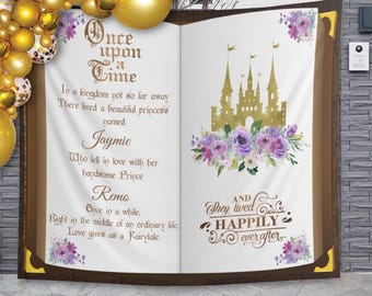 Fondo de despedida de soltera de cuento de hadas, pancarta de despedida de soltera de Érase una vez, decoración de felices para siempre, fotomatón de cuento de princesa para boda