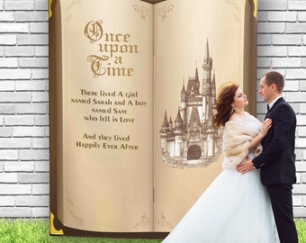 Wedding Book Backdrop | Wedding Backdrop for photos | Fairy Tale Wedding | Castle Backdrop | Engagement Backdrop | Bridal Story Banner