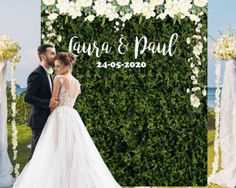 Grass Wall Backdrop, Wedding Backdrop, Grass Backdrop, Custom Backdrop, Floral Backdrop 01WB16