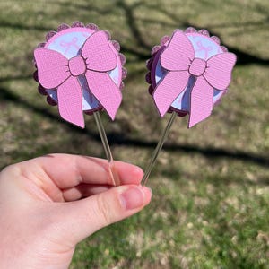 3D Coquette Cupcake Toppers, Pink Bow Cupcake Toppers, Girls Just Wanna Turn One Cupcake Topper, Girly Pink Birthday Party Decor, Pink Party