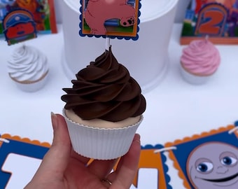 Adornos personalizados para cupcakes de Bear in the Big Blue House / Decoración para fiestas de dibujos animados de los 90 / Adorno para pastel de programa de televisión infantil nostálgico / Decoración para fiestas de BITBBH
