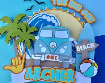 The Big One Cake Topper | Surfing 1st Birthday Decor | The Big One Decor | Beach Theme Birthday Cake Topper | First Wave Cake Topper
