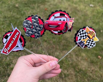 3D Lightning McQueen Cupcake Toppers, Cars Cupcake Toppers, Racing Themed Cupcake Toppers, Cars Cupcake Toppers