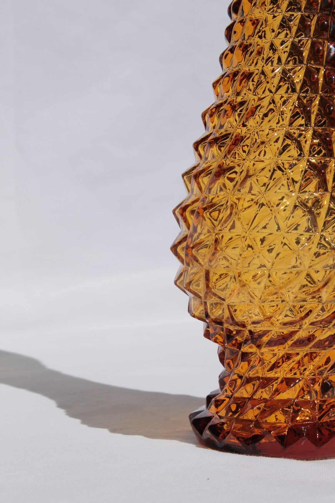 Midcentury Amber Empoli Glass Vase 50s Vintage Italian Etsy