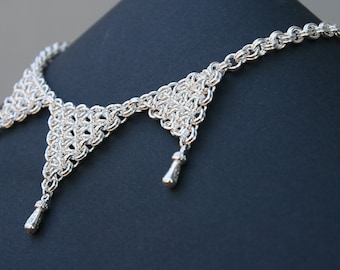 Sterling Silver Necklace, Handmade Necklace, Special Design, Gift For Her, Fancy Necklace, Impressive Necklace