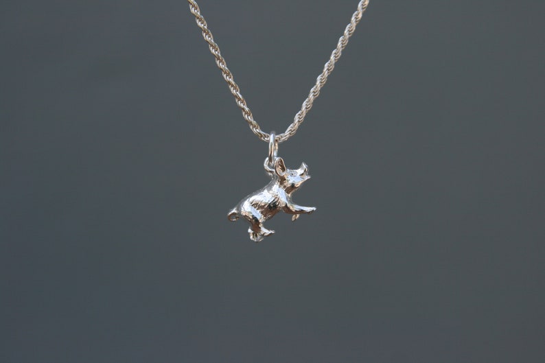 925 Sterling Silver Solid Pig Pendant Necklace Chinese Zodiac. Gift Ideas Animal Lovers 3D Pig Pendant