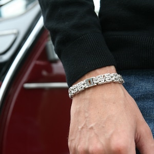 925 Sterling Silver Bracelet, Classic and Modern Bracelet, Byzantine Bracelet, Mens Bracelet, Gift For Him.