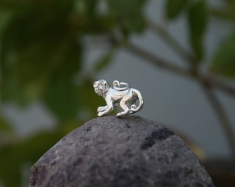 3D Monkey Pendant, 925 Sterling Silver Solid Monkey Pendant Necklace, Animal Lovers, Gift Ideas, Chinese Zodiac.