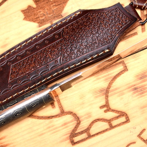 Blackleafforge shops 10 inches hand forged 1095 steel hunting skinning camping bushcraft edc tanto knife with micarta handle