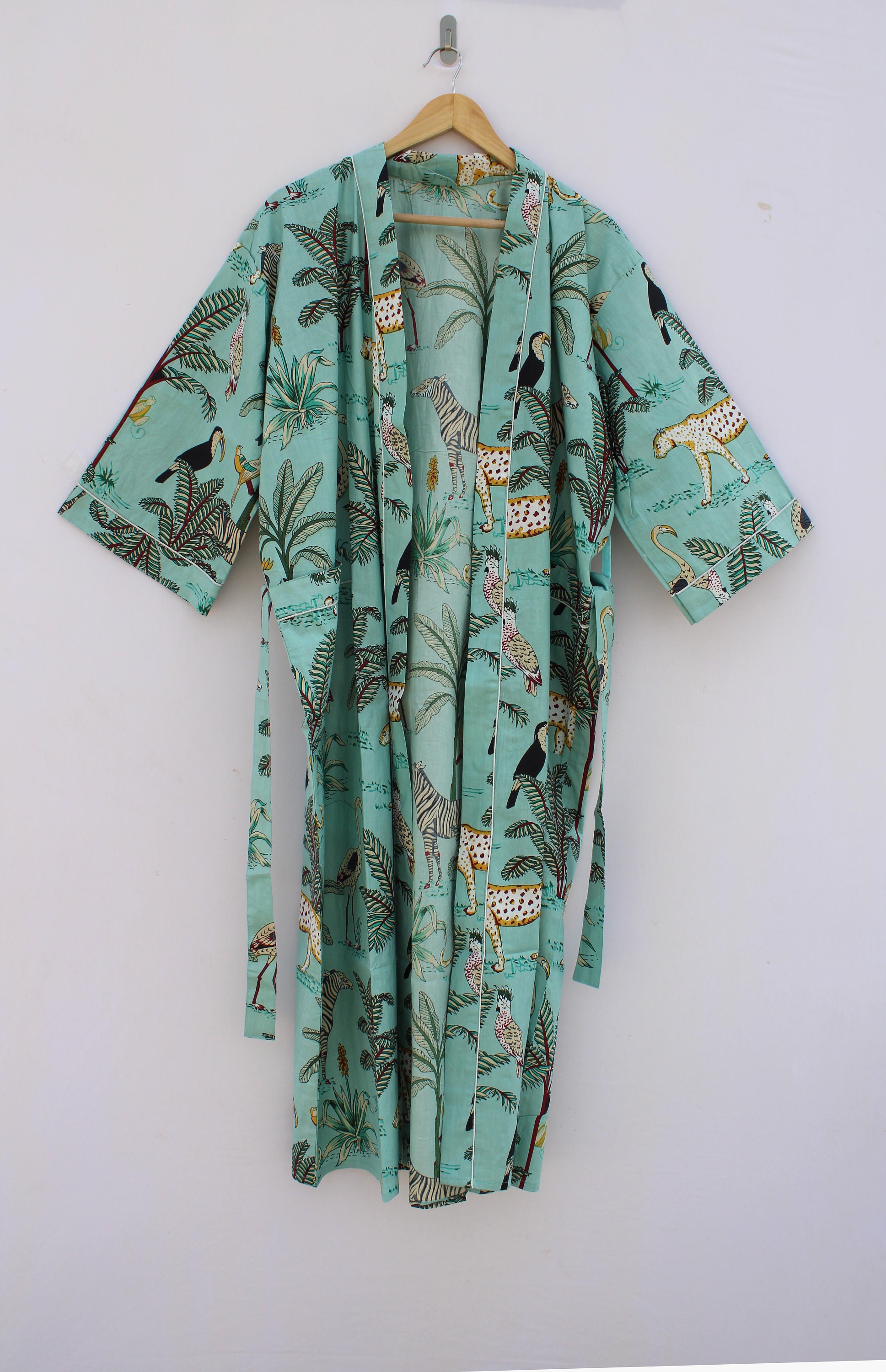 STRH Animal Print Kimono 100% Cotton Kimono Indian Kimono - Etsy UK