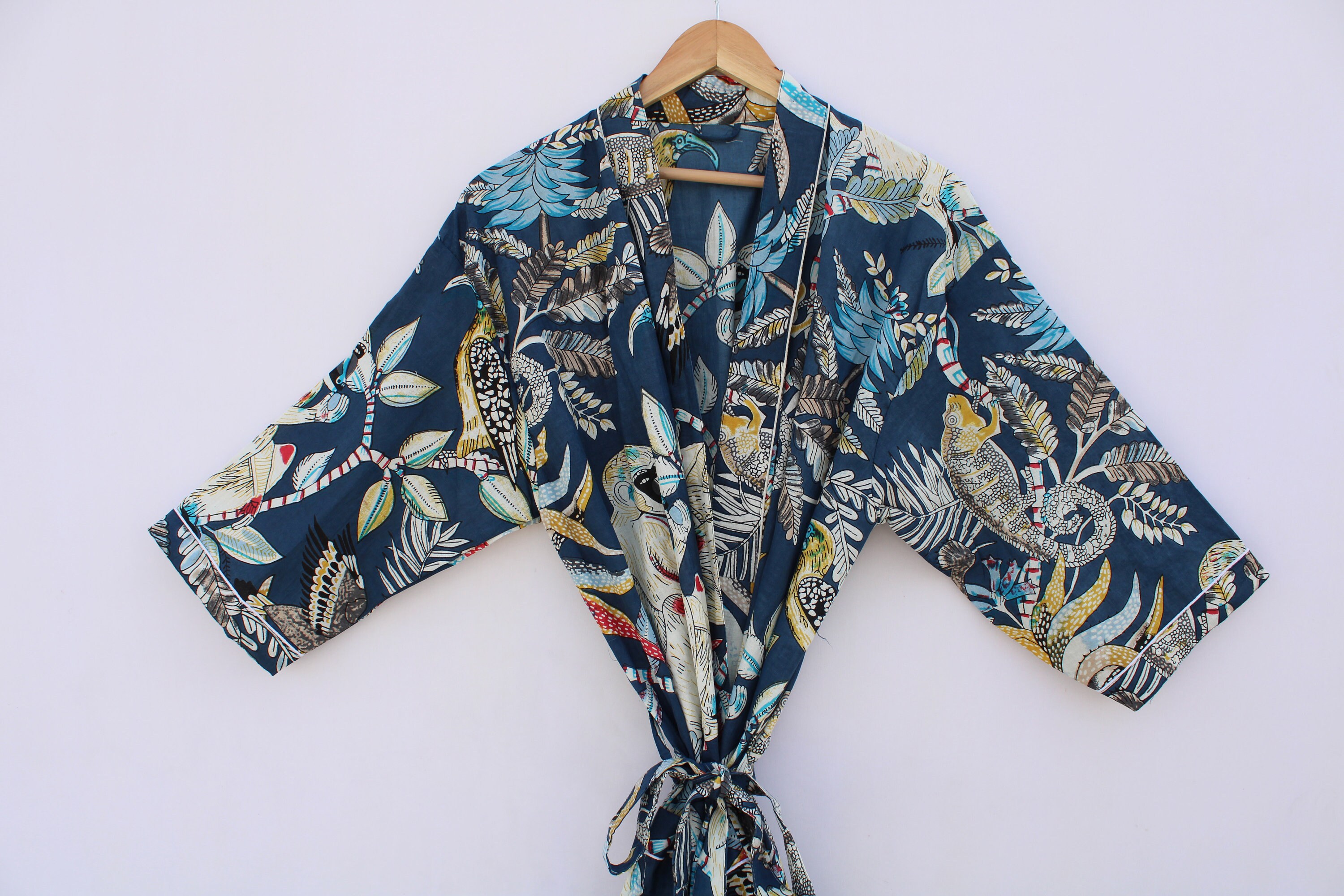 STRH Monkey print Kimono 100% Cotton kimono Indian Kimono | Etsy