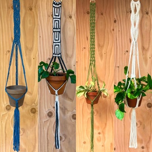 Large Detailed Macrame Plant Hanger in Different Styles - Choose Your Color