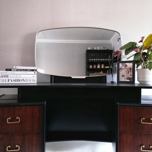 Dressing table Mid Century upcycled painted vintage desk for new home black and gold Furniture for bedroom office image 3