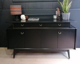 Upcycled Painted Sideboard -  G Plan in Black & Gold