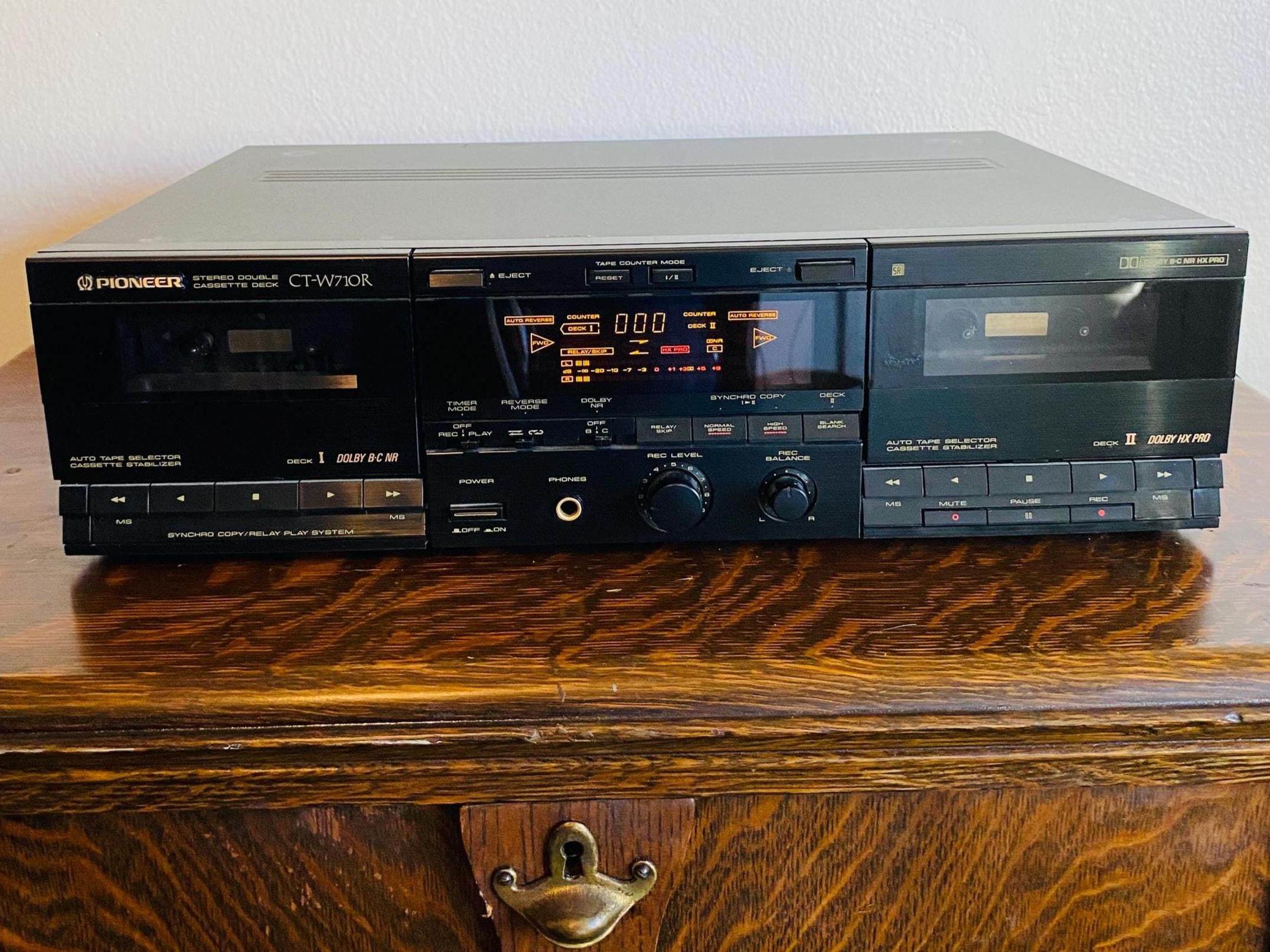 Pioneer CT-W710R Dual Cassette Deck | Vintage Stereo Tape Player