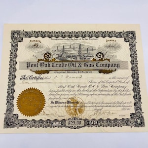 Stock Certificate | Antique | 1908