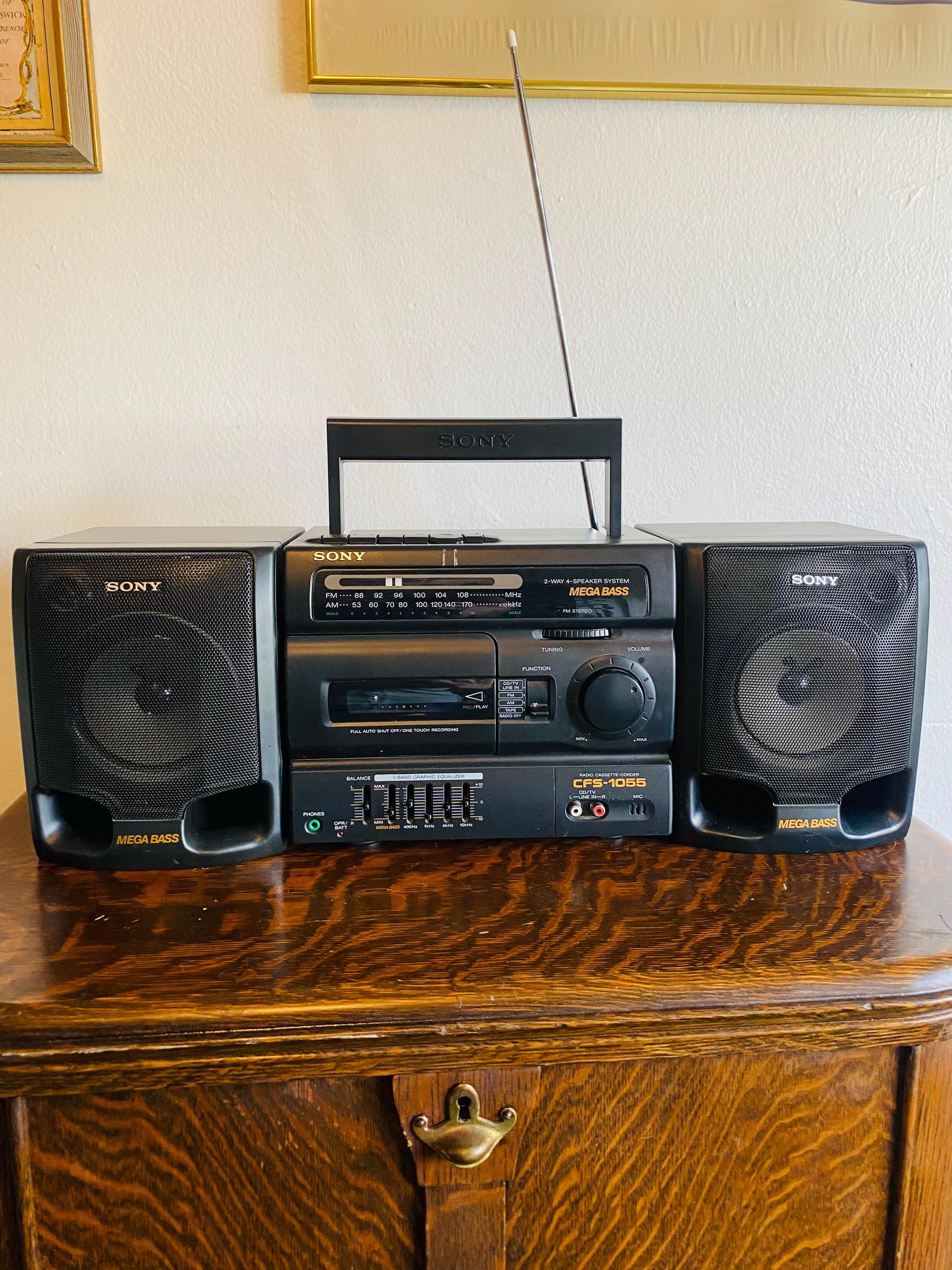 Vintage Sony Boombox CFS-1055: AM/FM Cassette, 5-band