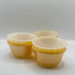 Ciotole per gelato alla pesca Vintage Fire King - Set da 6