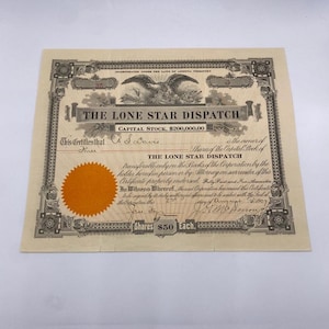 Antique | Stock Certificate | 1909