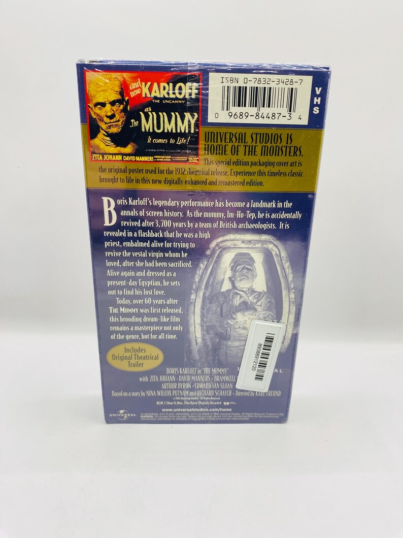The Mummy (VHS, 1999) | Boris Karloff | Classic Universal Horror - Etsy