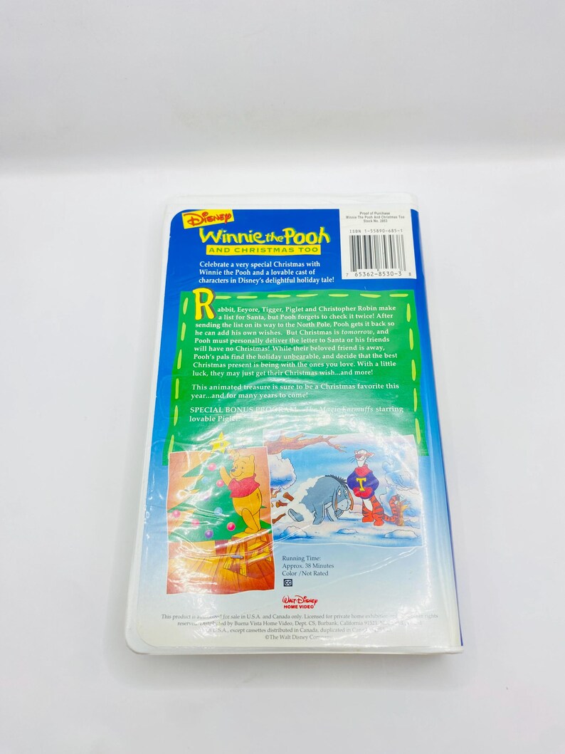 Vintage WORKING VHS | Walt Disney’s Winnie the Pooh and Christmas Too ...