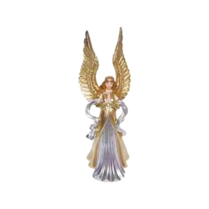 Small Resin Silver Gold Standing Angel With Wings 13&quot;