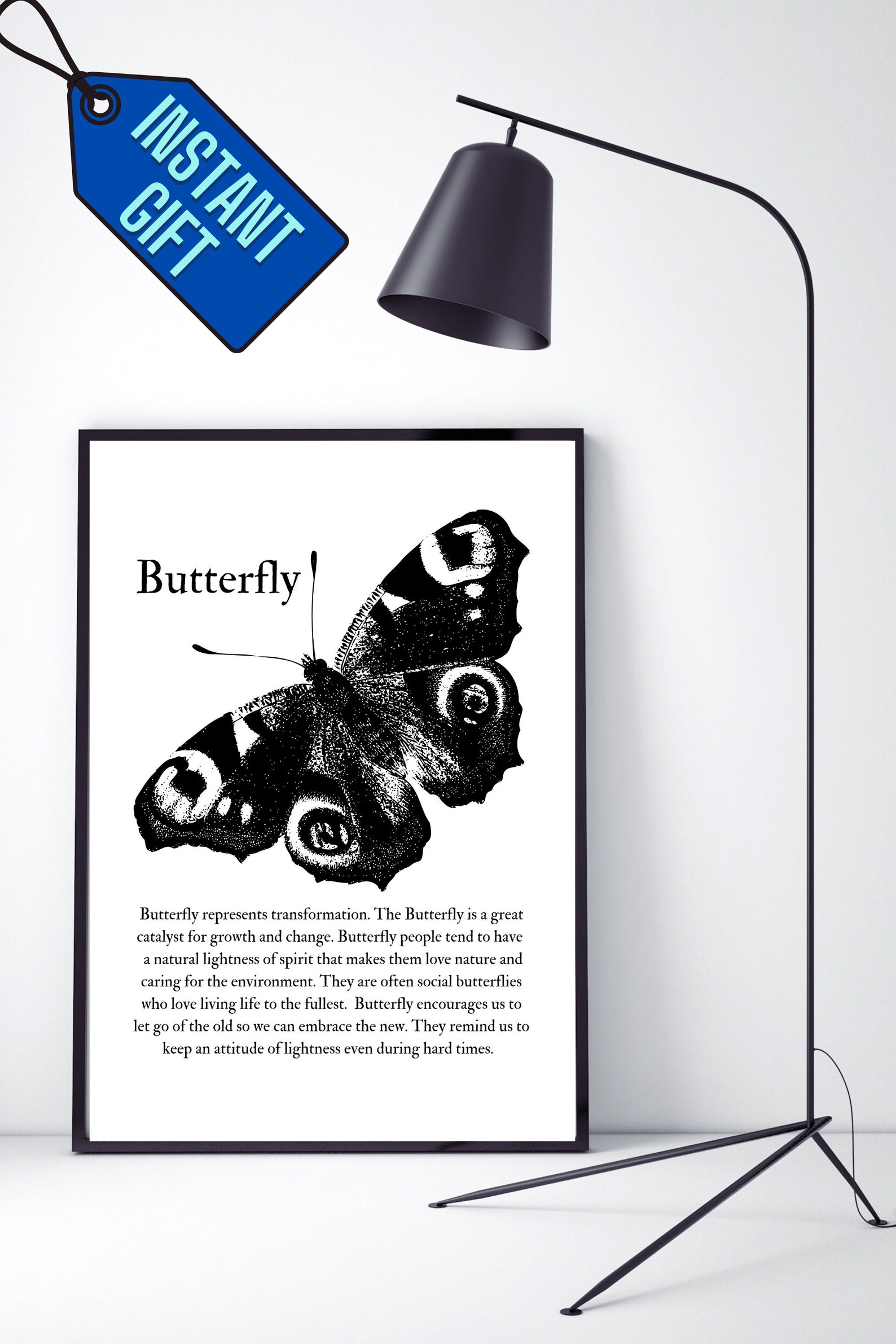 PRINTABLE Butterfly Totem Art Butterfly Gifts Animal Totem Etsy 日本