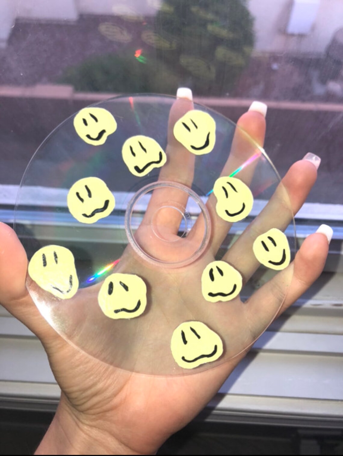 Warped Smiley Face CD Etsy