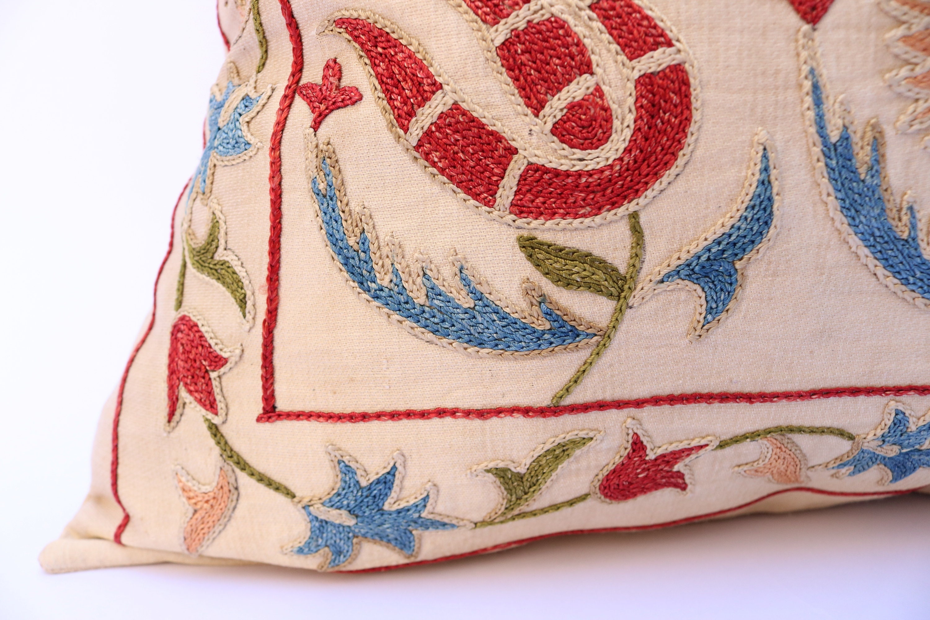 Hand made embroidery pillow cover Uzbek hand made silk on Etsy