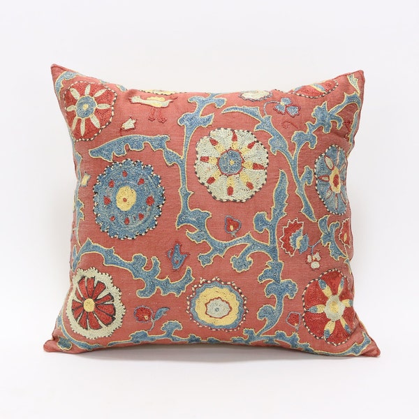 Suzani Pillow Uzbek Embroidery,Suzani 16 x 16 Throw Pillow, Suzani Cushion Cover,Suzani Pillow Cover,Hand Embroidery Suzani Pillow,Best Sale