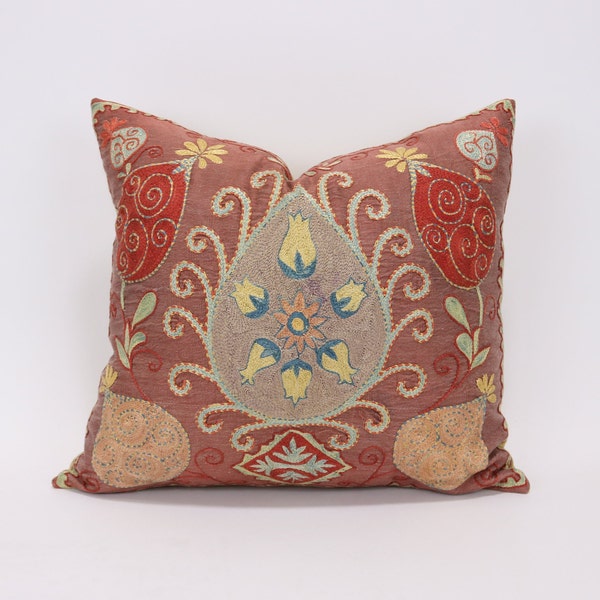 Suzani Pillow Uzbek Embroidery,Suzani Throw Pillow, Suzani Cushion Cover,Suzani Pillow Cover,Hand Embroidery Suzani Pillow,Best Sale