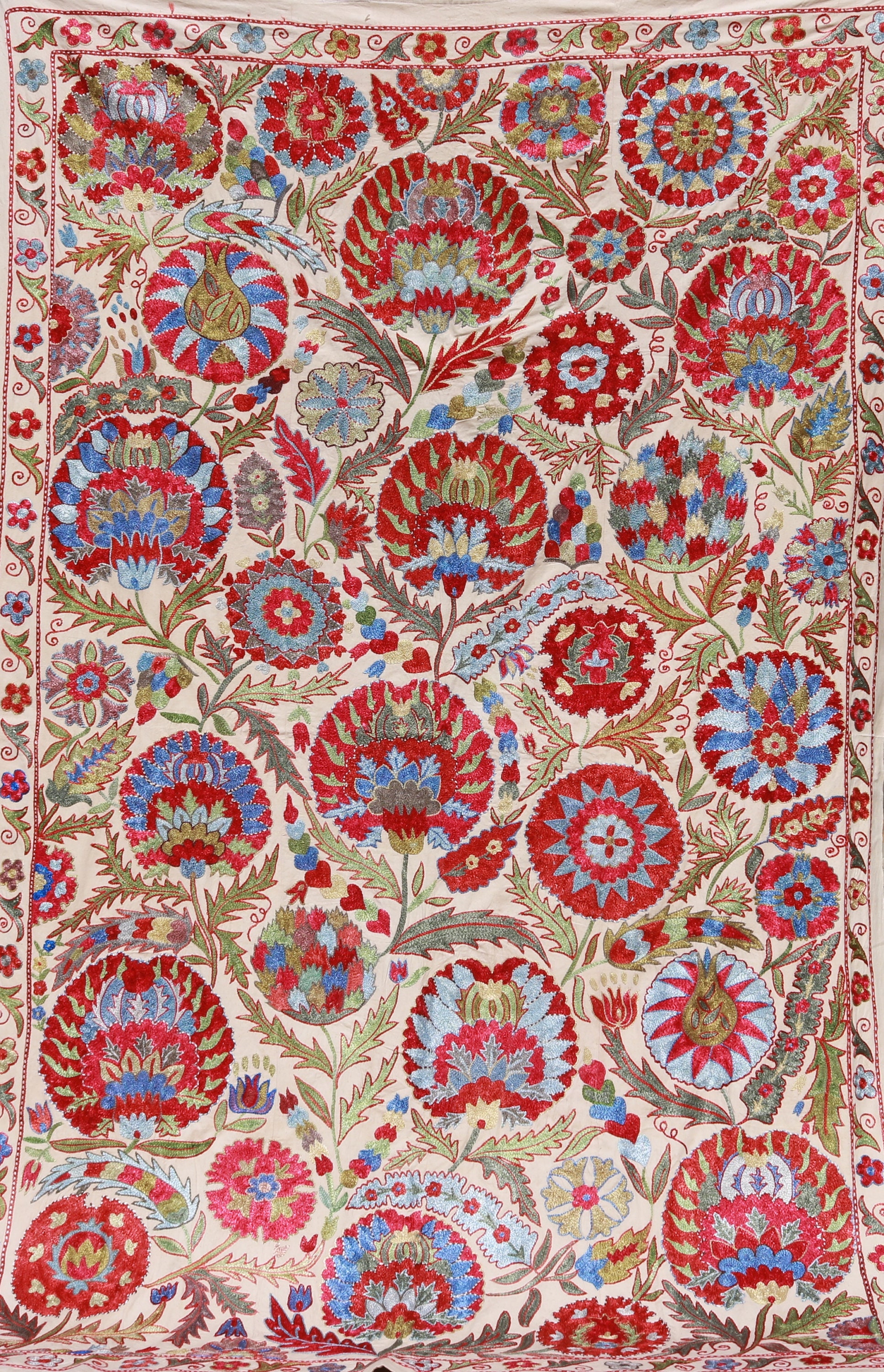 Uzbek handmade silk embroidery Ottoman design Suzani Fabric Etsy