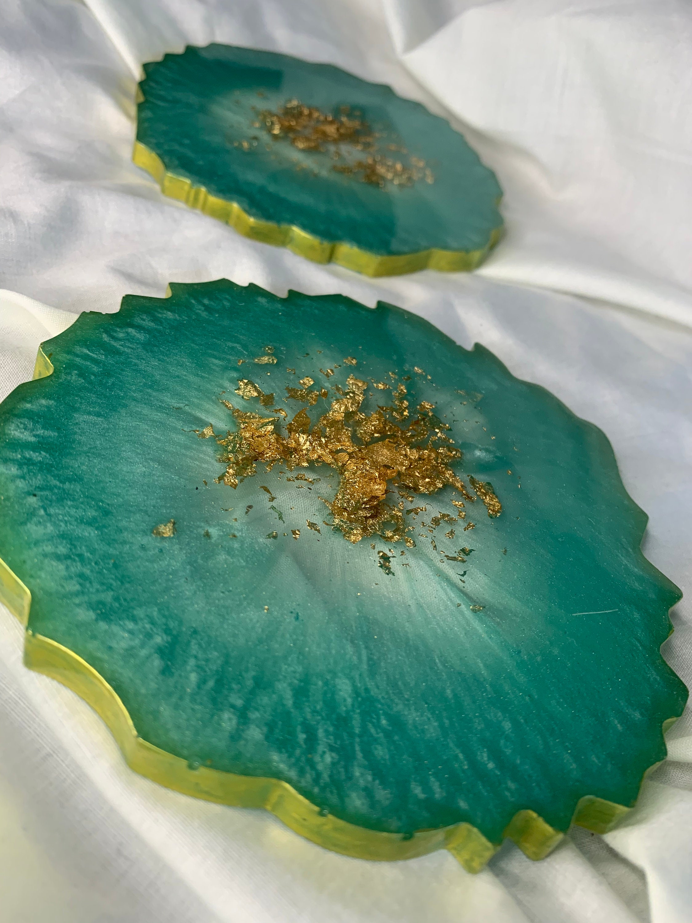 Geode shaped resin coaster made to order Etsy