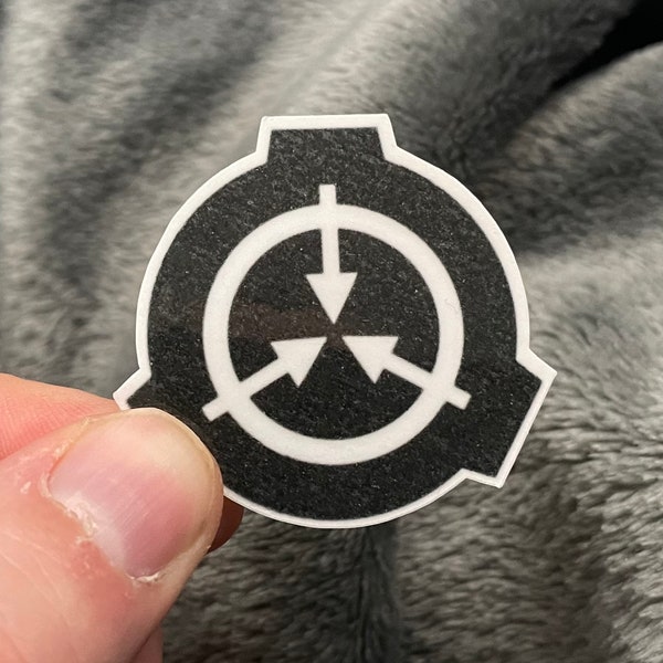 SCP Foundation logo stickers - Secure. Contain. Protect. - Available in Black and White