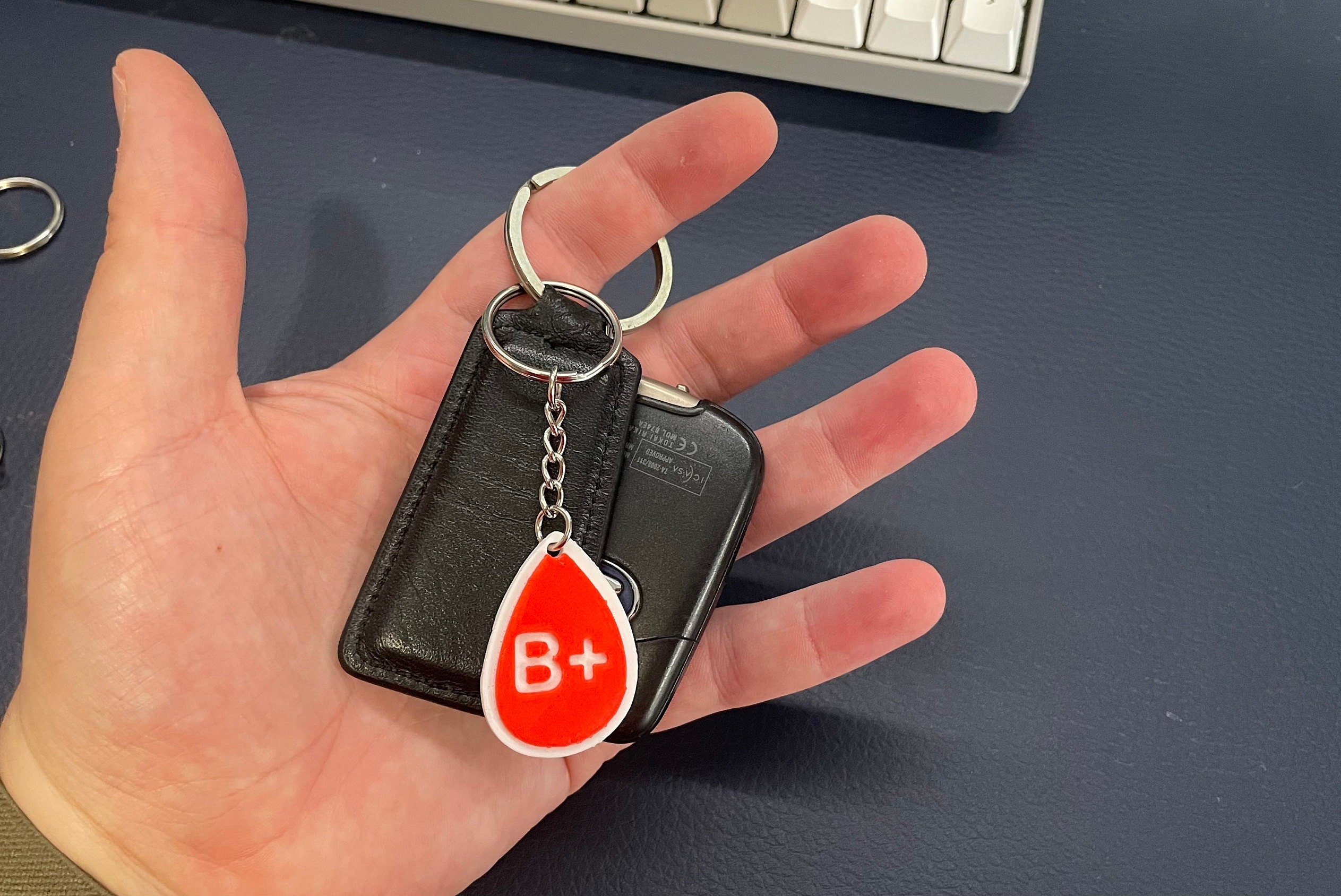 Blood Type / Blood Group Indicator Keyring Keychain - Blood Drop Shaped ...