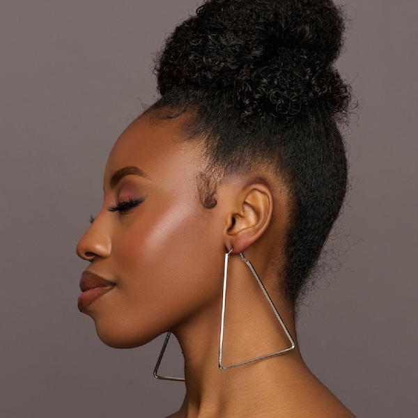 Medium Triangle Statement Hoop Earrings