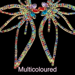 Luxury Crystal Rhinestones Flower Shape Designed Statement Stud Earrings image 7