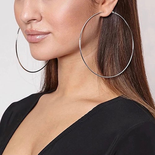 Large Hoop Earrings Clip on Earrings Big Hoop Earrings Etsy