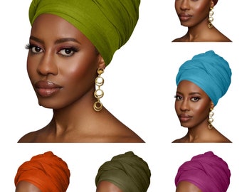 Long Stretch Soft Jersey Knit Fabric Turbans  Head Wraps