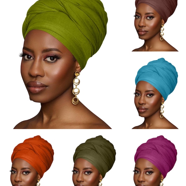 Long Stretch Soft Jersey Knit Fabric Turbans  Head Wraps