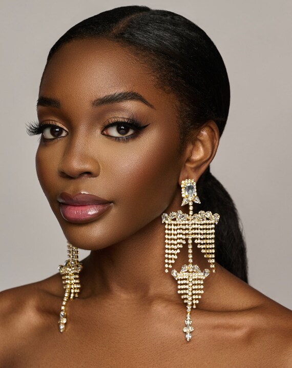 Diamante tassel deals earrings