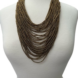 Authentic African Multi Strand Gold Beaded Necklaces