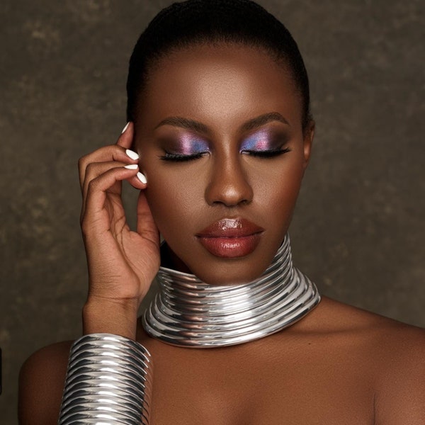 Ndebele Collar Choker Necklace And One Cuff Set