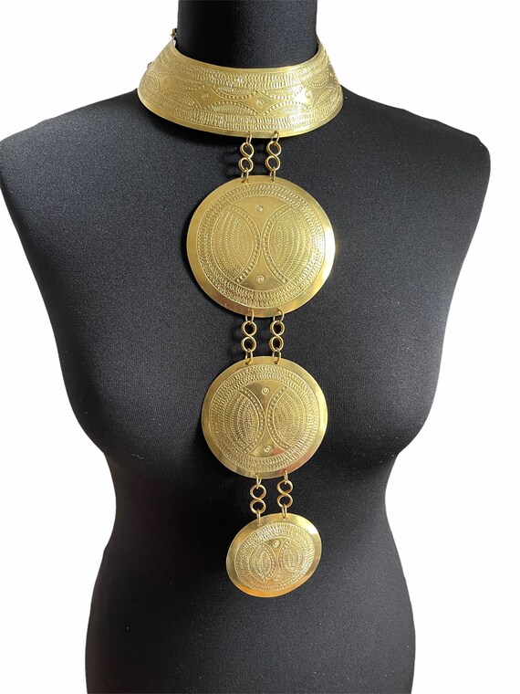 Authentic African Craftsmanship Ethnic Brass Metal Statement