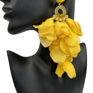 Big Bohemian Long-Fringed Flower Tassel Stud Dangle Earrings image 10