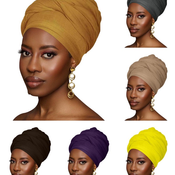 Long Stretch Soft Jersey Knit Fabric Turbans Head Wraps