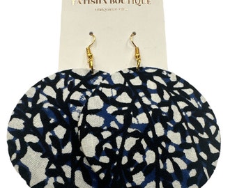 Lightweight African Printed Ankara Fabric Round Dangle Earrings